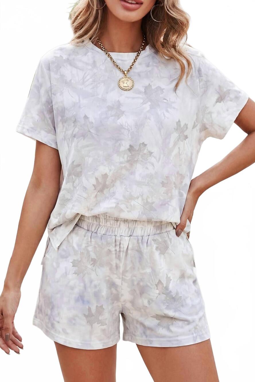 NEW LITTLE DAISY CLOSET woodland camouflage casual short set in white